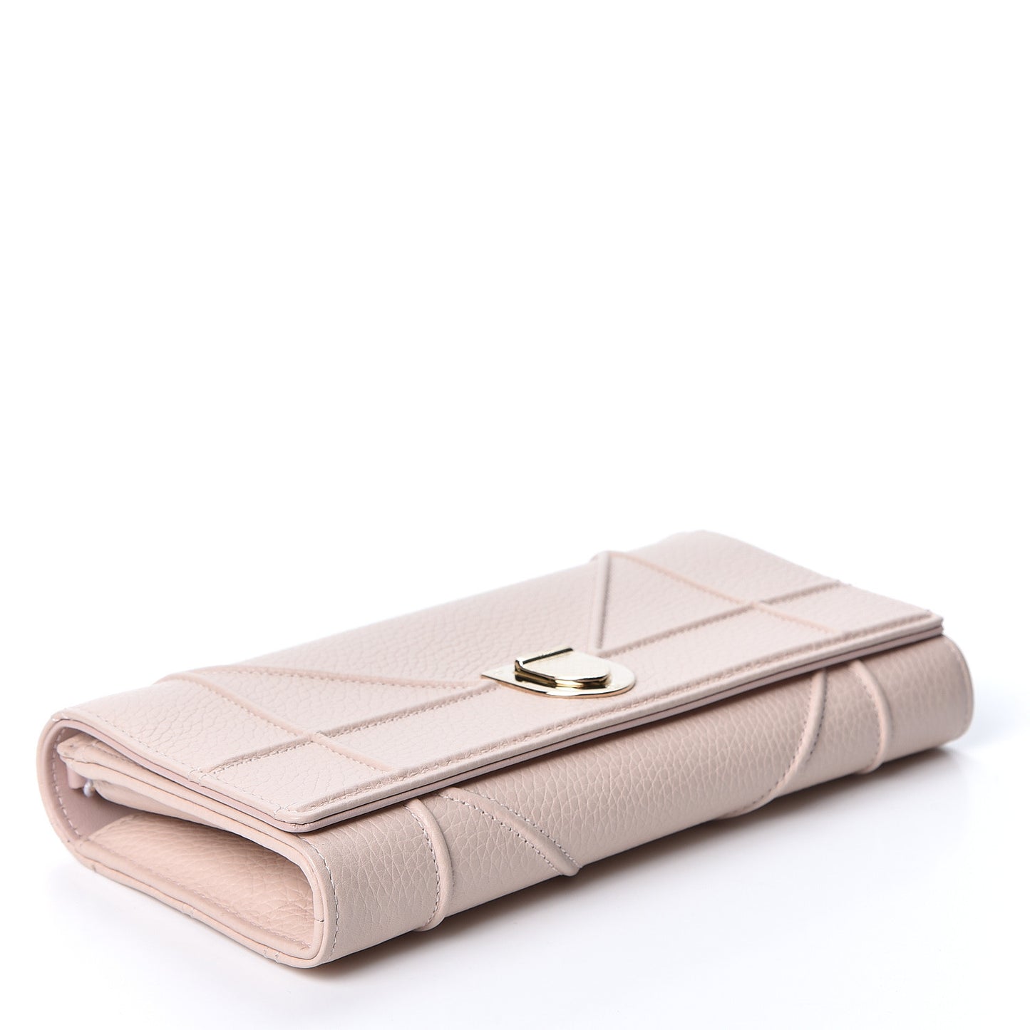 Grained Calfskin Diorama Croisiere Chain Wallet Nude