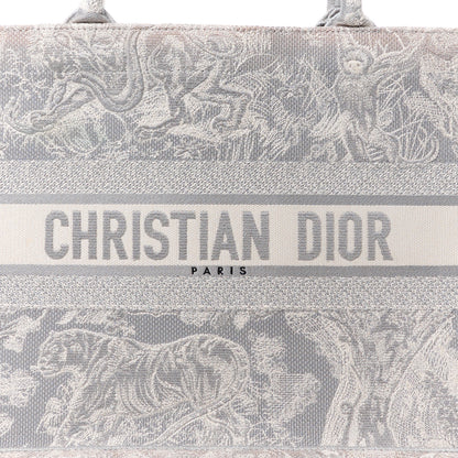 Christian Dior Canvas Embroidered Medium Dioriviera Toile De Jouy Reverse Book Tote Gray 8 of 13