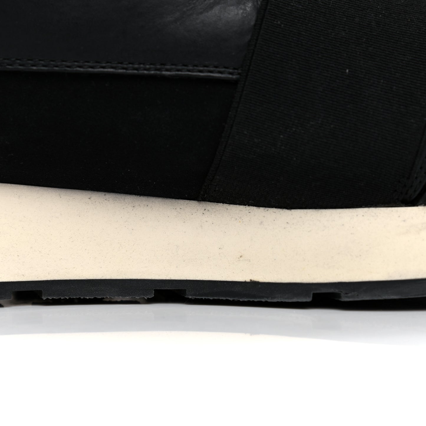 Mesh Calfskin Neoprene Suede Mens Race Runner Sneakers 45 Black