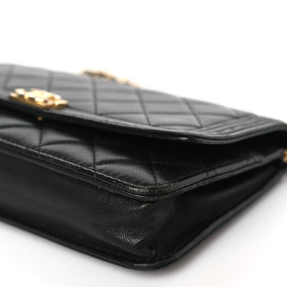 Chanel Lambskin Quilted Boy Wallet On Chain WOC Black 10 of 11