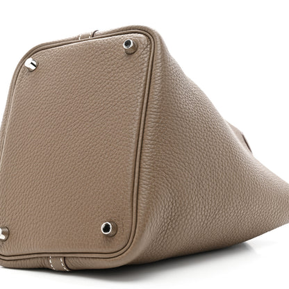 Hermes Taurillon Clemence Picotin Lock 18 PM Etoupe 10 of 11