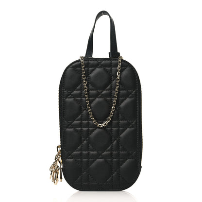 Christian Dior Lambskin Cannage Lady Dior Phone Holder Black 1 of 10