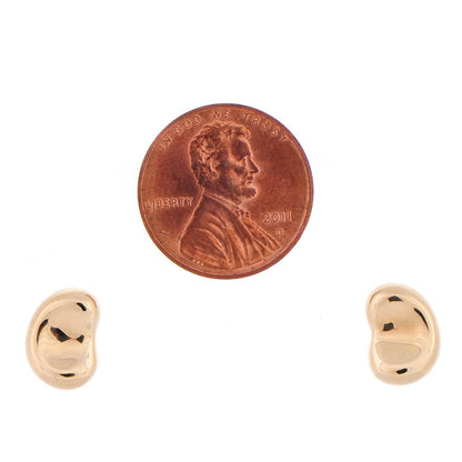 Tiffany 18K Yellow Gold 5mm Elsa Peretti Bean Earrings 2 of 5