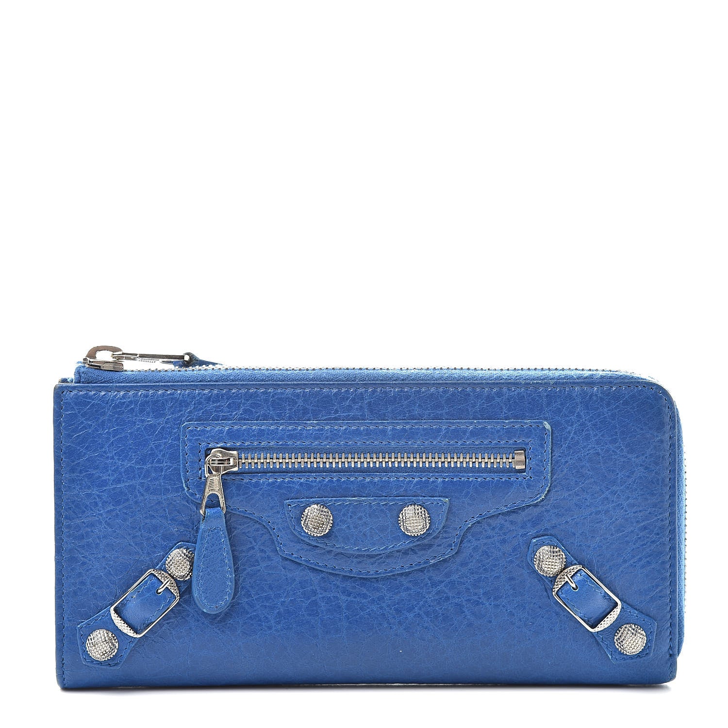Balenciaga Agneau Giant 12 Silver Hardware Continental Zip Around Wallet Bleu Lazuli 1 of 11