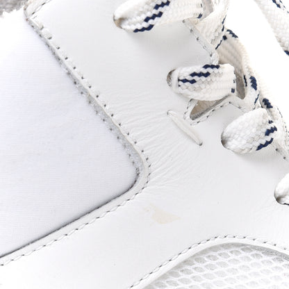 Chanel Calfskin Mesh Lycra Womens Logo High Top Sneakers 37 White 9 of 10