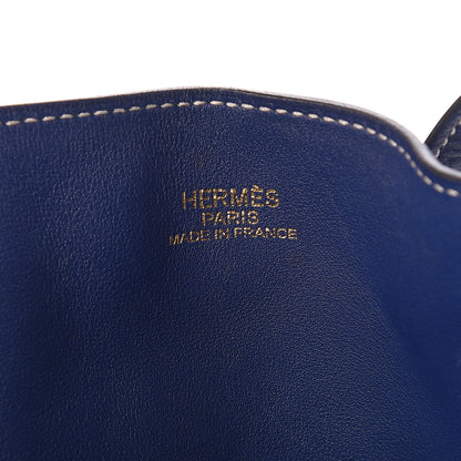 Hermes Taurillon Clemence Sikkim Double Sens 36 Reversible Tote Bleu Saphir 6 of 9