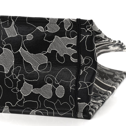 Christian Dior Canvas Embroidered Large Around The World Book Tote Black White 9 of 9