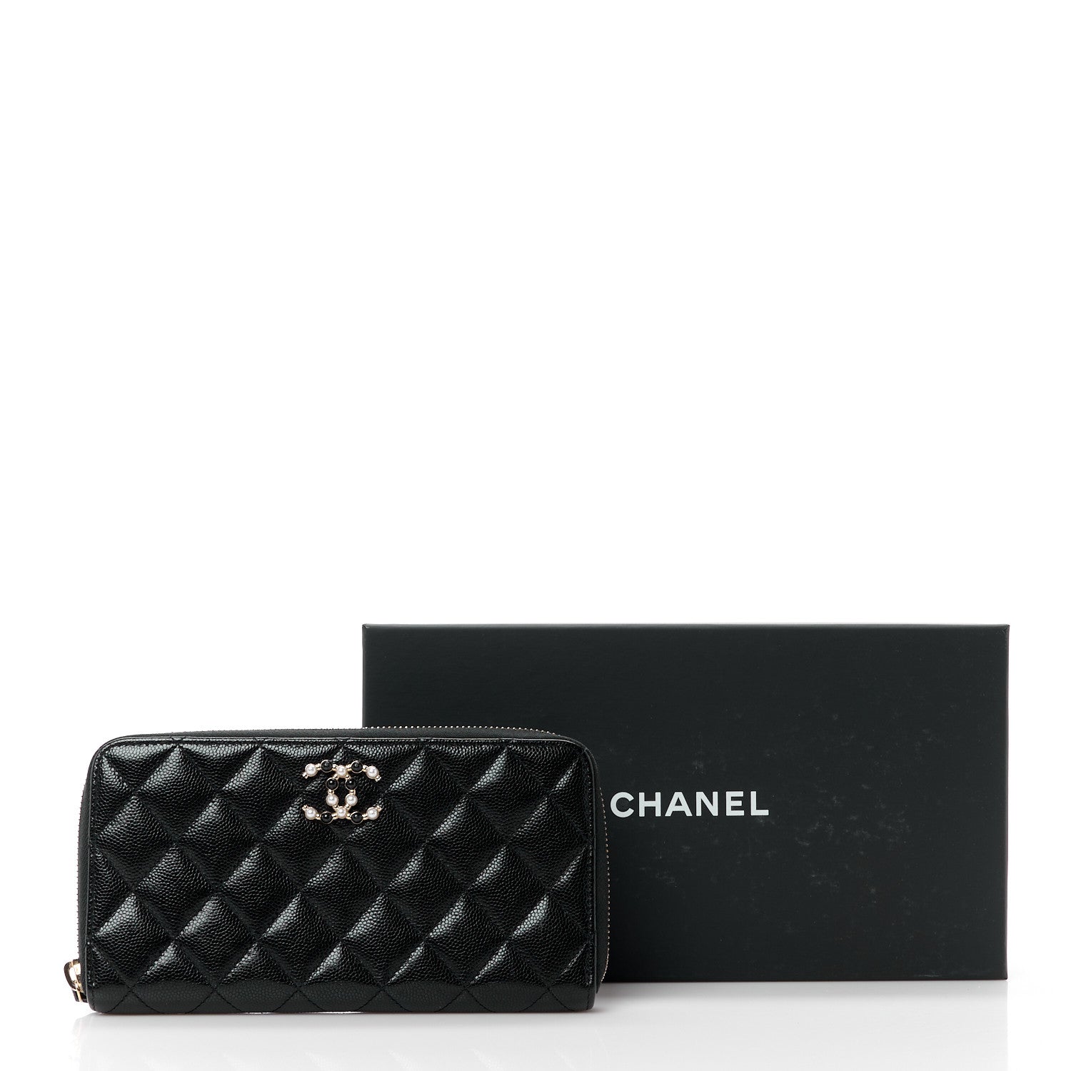 Chanel Caviar Quilted Pearl Coco Candy Large Gusset Zip Black 13 of 13