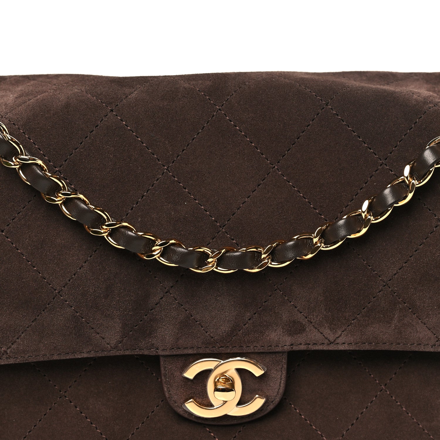 Chanel Suede Calfskin Small Souplissimo Maxi Flap Dark Brown 8 of 11