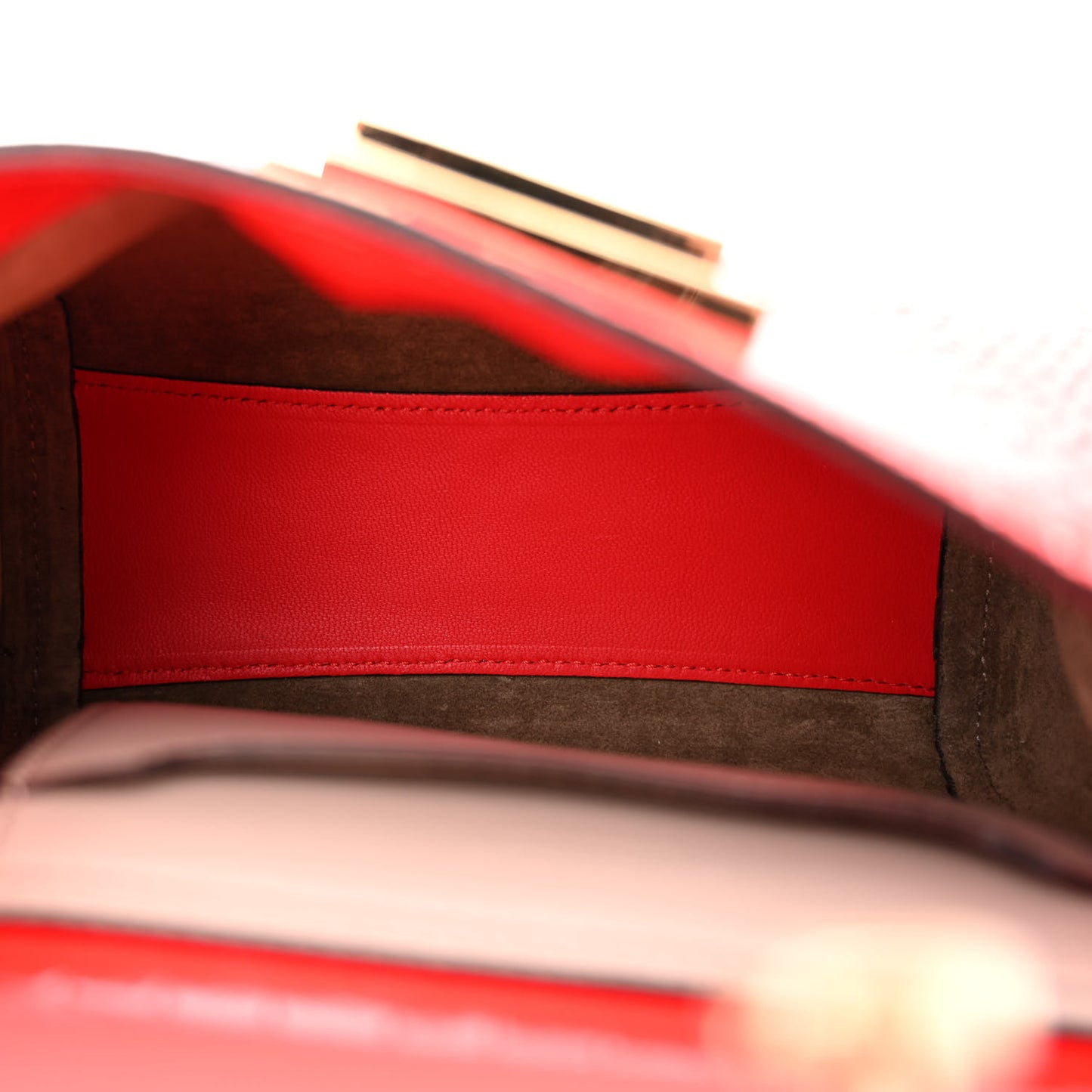 Calfskin Crocodile Embossed Mini Mystic Shoulder Bag Red