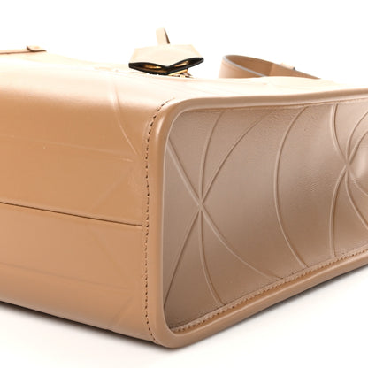 Prada Soft Calfskin Triangolo Symbole Embossed Mini Tote Caramel 9 of 9