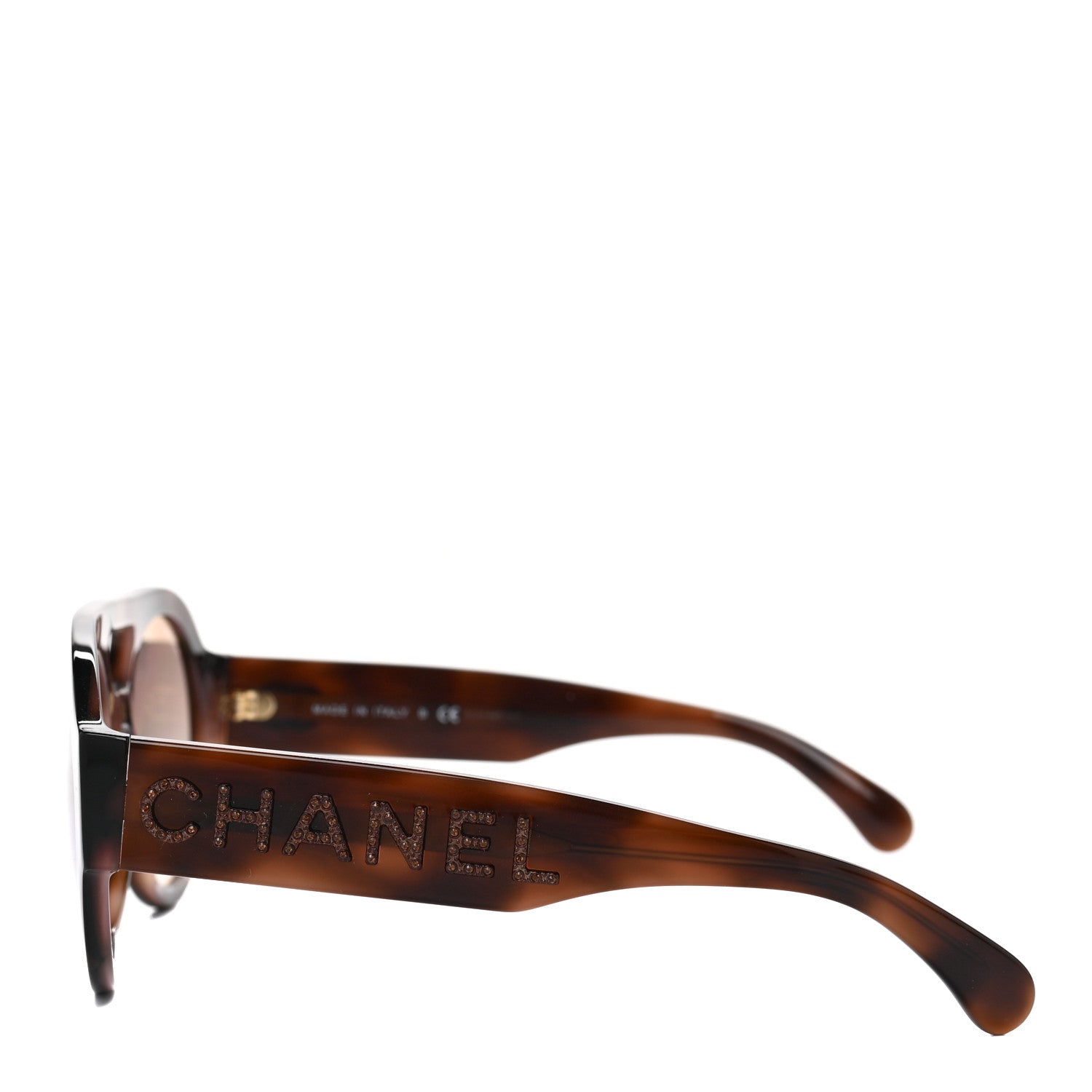 Chanel Resin Crystal Polarized Sunglasses 5419-B Tortoise 3 of 9