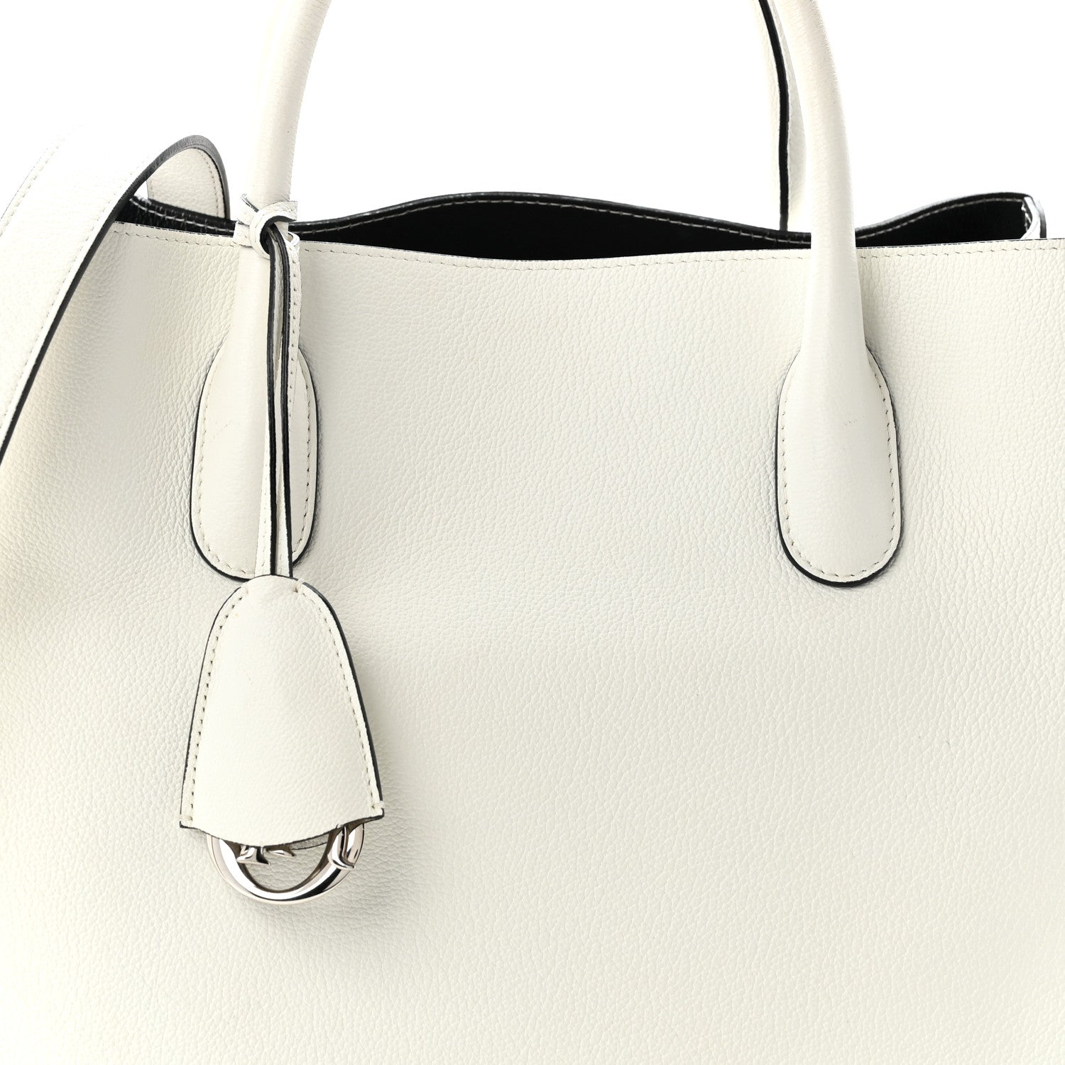 Christian Dior Supple Grained Calfskin Large Open Bar Tote White 8 of 13