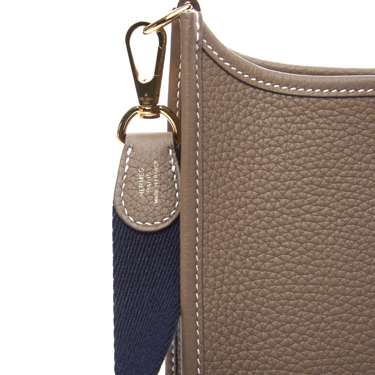 Hermes Taurillon Clemence Amazone Evelyne TPM Etoupe Bleu Indigo 7 of 10