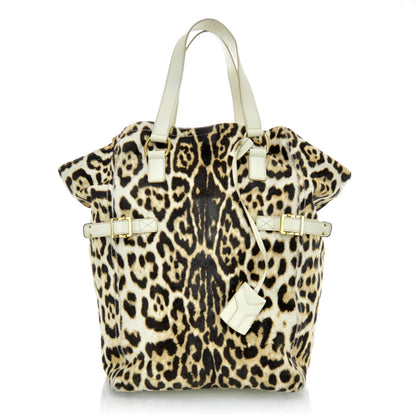 Saint Laurent Leopard Print Pony Hair Large Downtown Tote 1 of 10