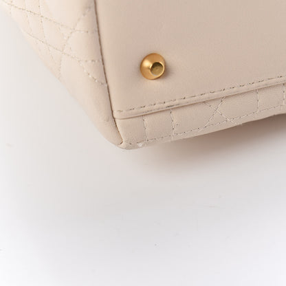 Christian Dior Lambskin Cannage Medium Lady Dior Light Beige 12 of 25