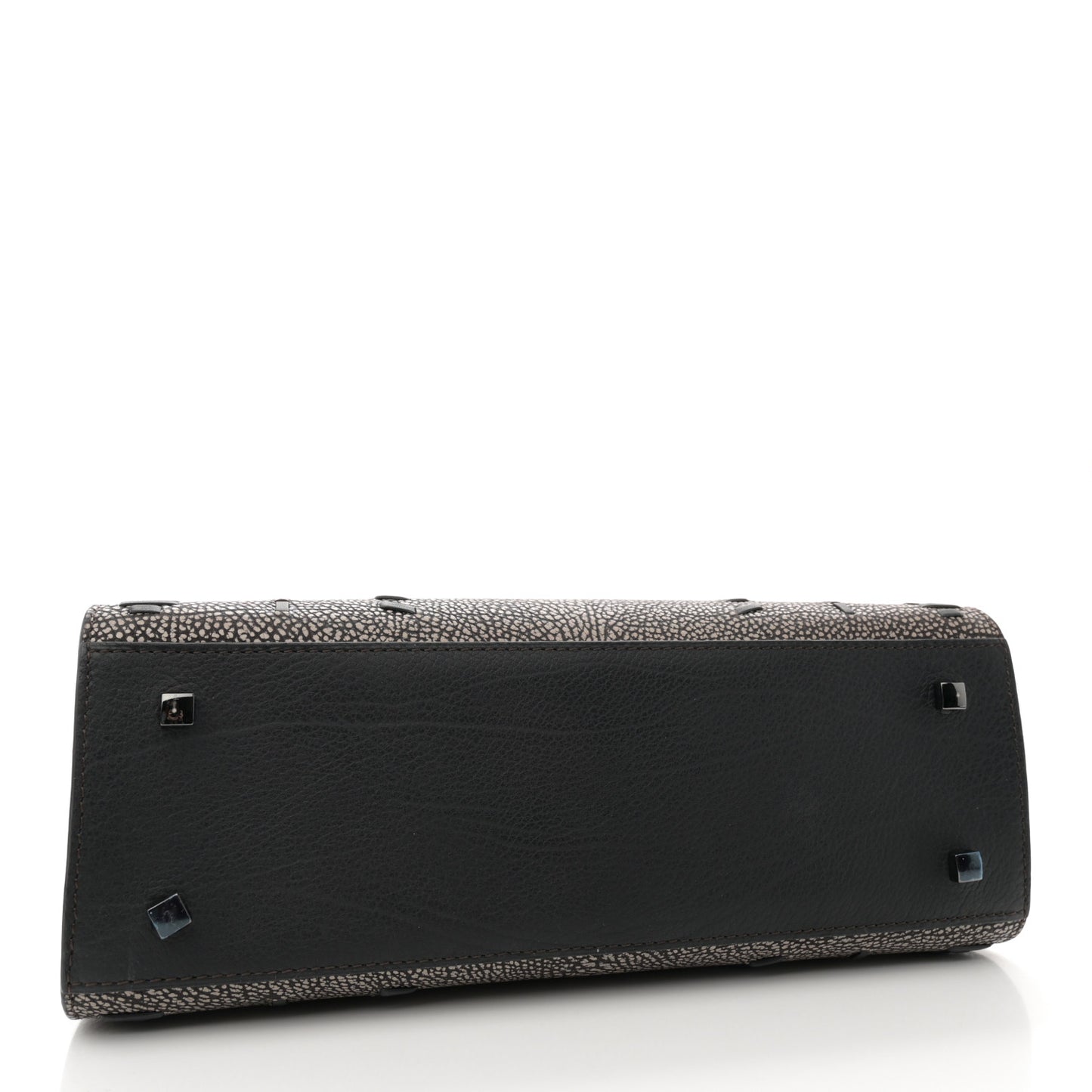 Grained Calfskin MM Tribal Stitch Tempete Satchel Ebene Ivory Black