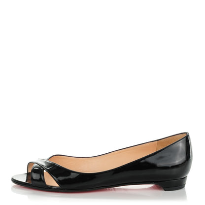 Christian Louboutin Patent Un Voilier Flats 36.5 Black 1 of 7