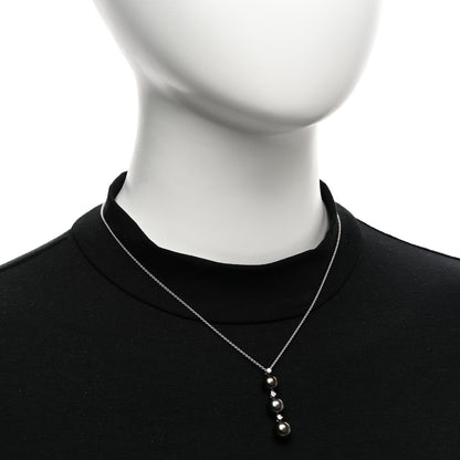 Mikimoto 18K White Gold Diamond South Sea Pearl Three Pearl Drop Necklace 2 of 4