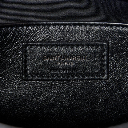 Saint Laurent Crinkled Calfskin Matelasse Monogram Baby Niki Chain Satchel Black 6 of 11