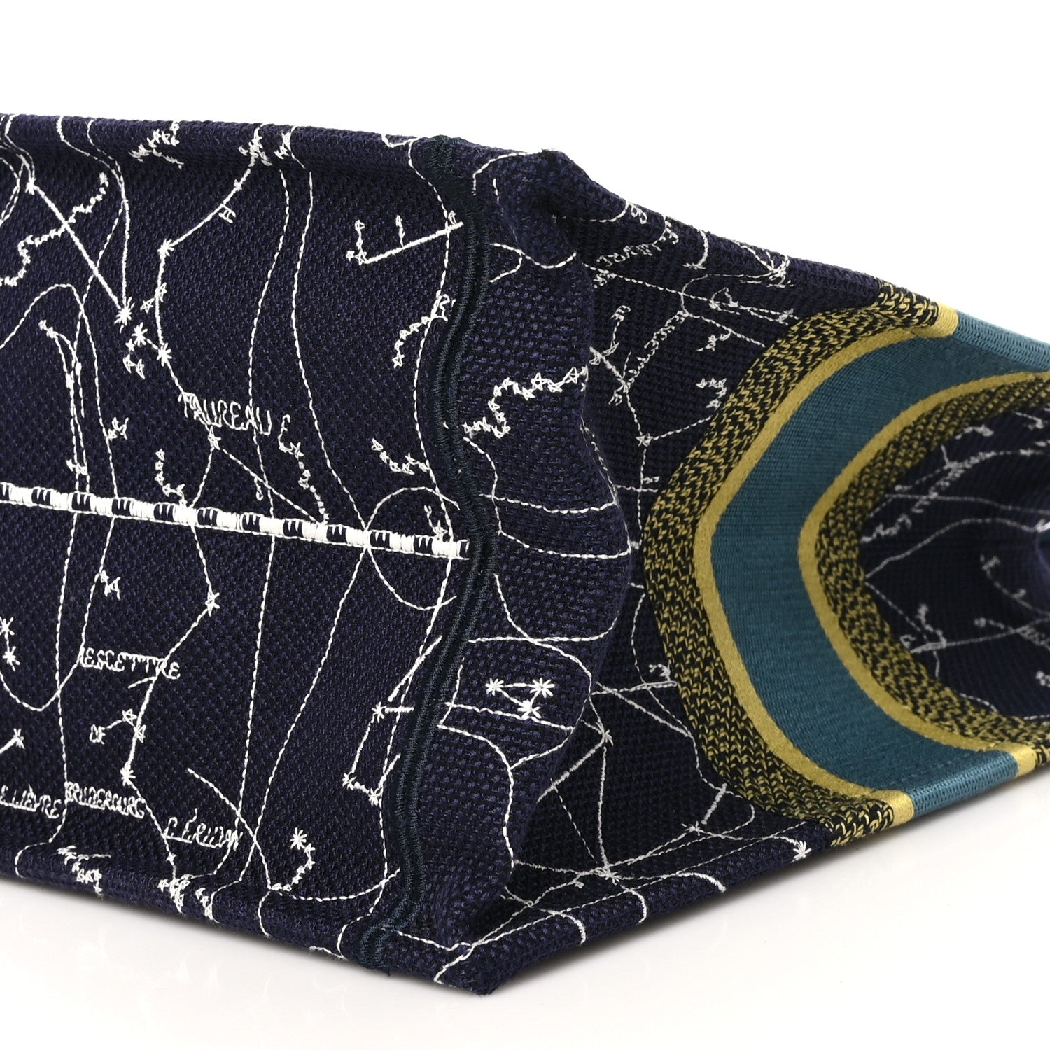 Christian Dior Canvas Embroidered Medium Zodiac Book Tote Blue Multicolor 10 of 10