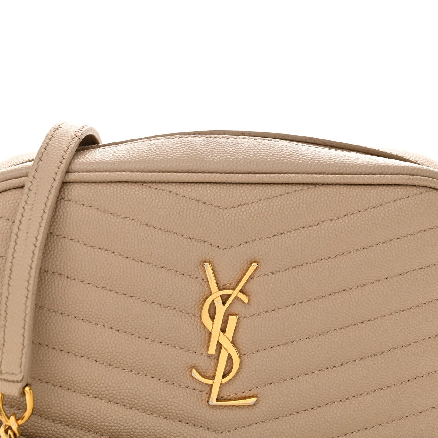 Grain De Poudre Matelasse Monogram Mini Lou Camera Bag Dark Beige