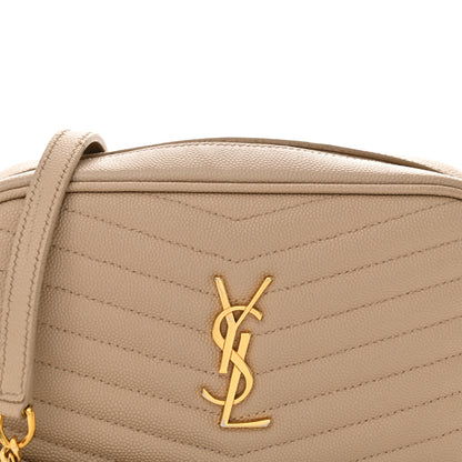 Saint Laurent Grain De Poudre Matelasse Monogram Mini Lou Camera Bag Dark Beige 8 of 16