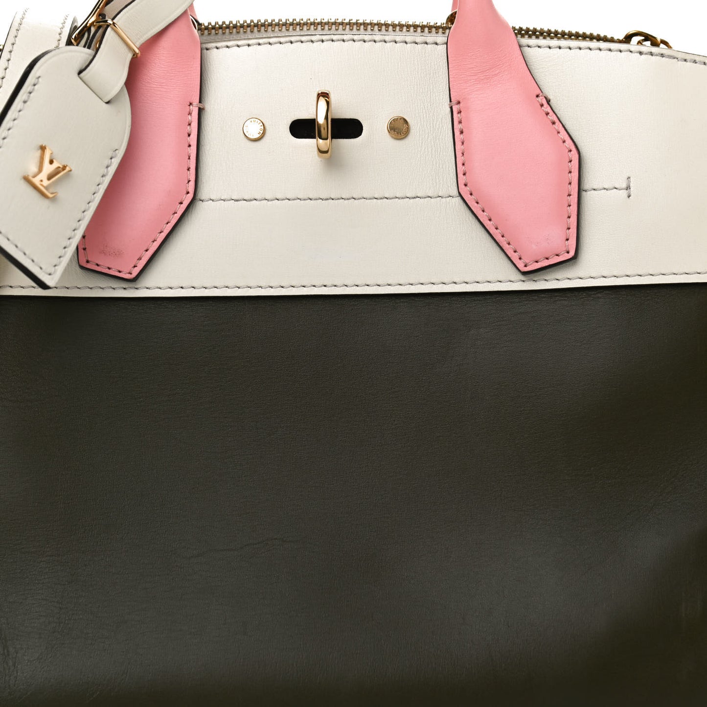 Calfskin City Steamer PM Kaki White Magnolia
