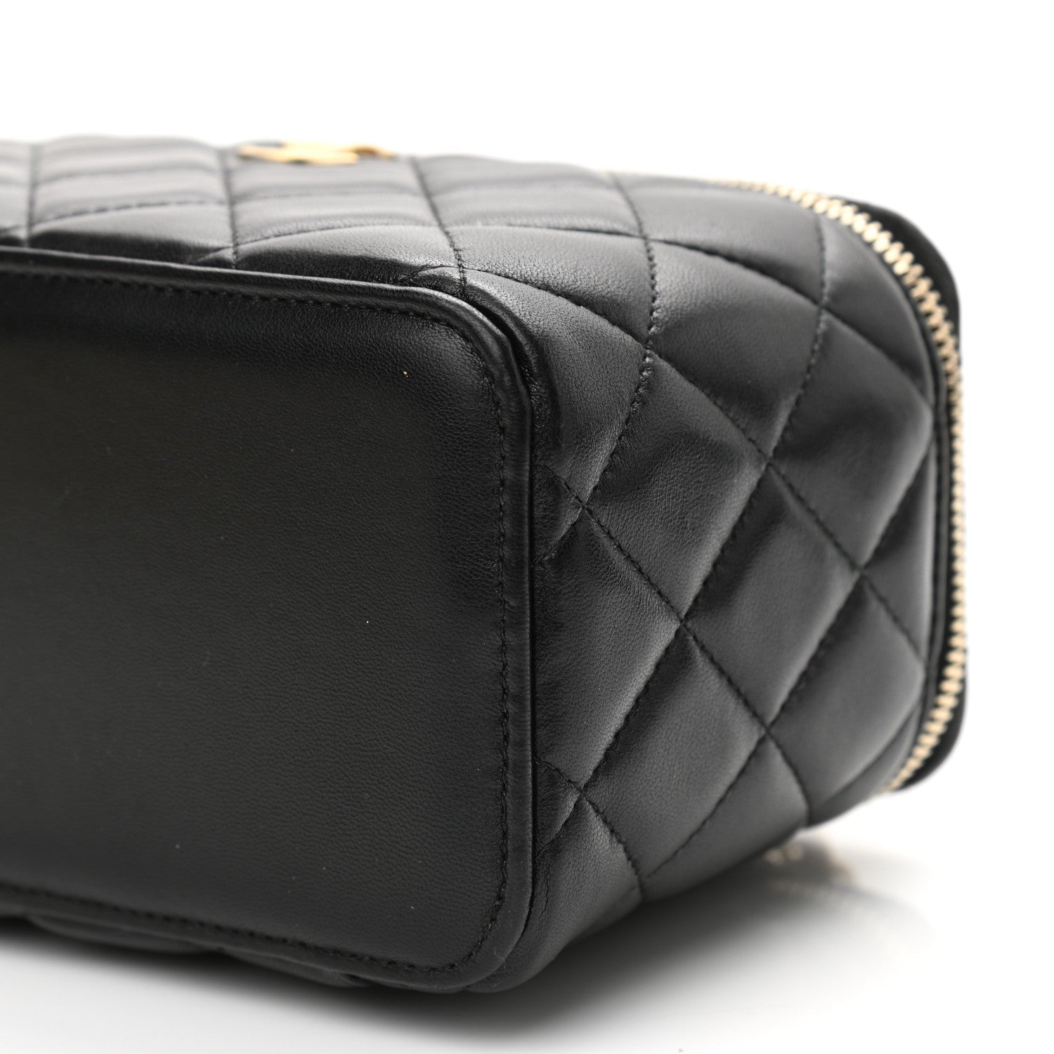 Chanel Lambskin Quilted Small Top Handle Vanity Case With Chain Black 10 of 11