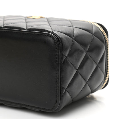 Chanel Lambskin Quilted Small Top Handle Vanity Case With Chain Black 10 of 11