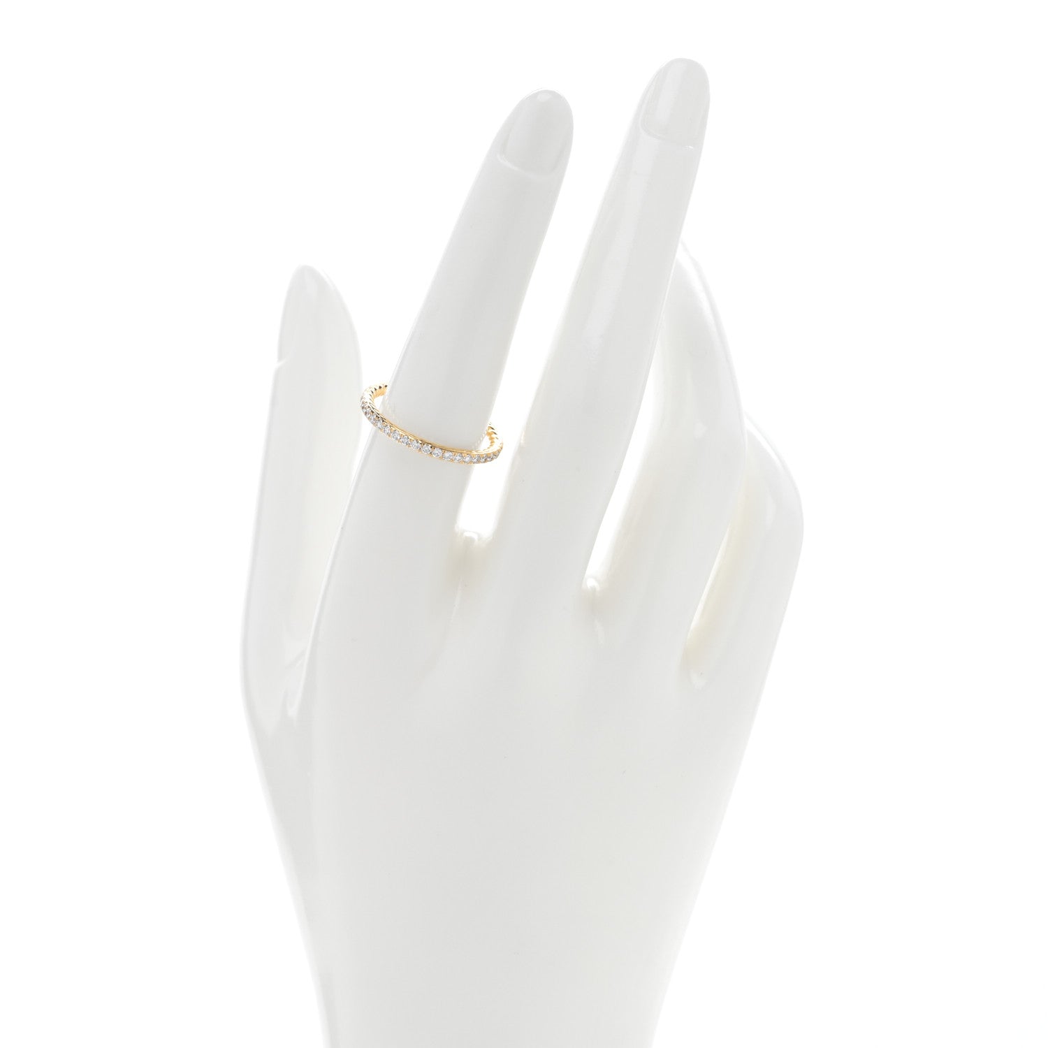 David Yurman 18k Yellow Gold Diamond 1.8mm Eden Eternity Wedding Band Ring 56 7.5 2 of 4