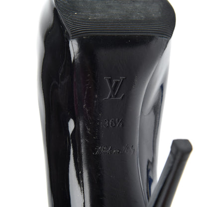 Louis Vuitton Patent Oh Really Peep Toe Pumps 36.5 Black 9 of 12