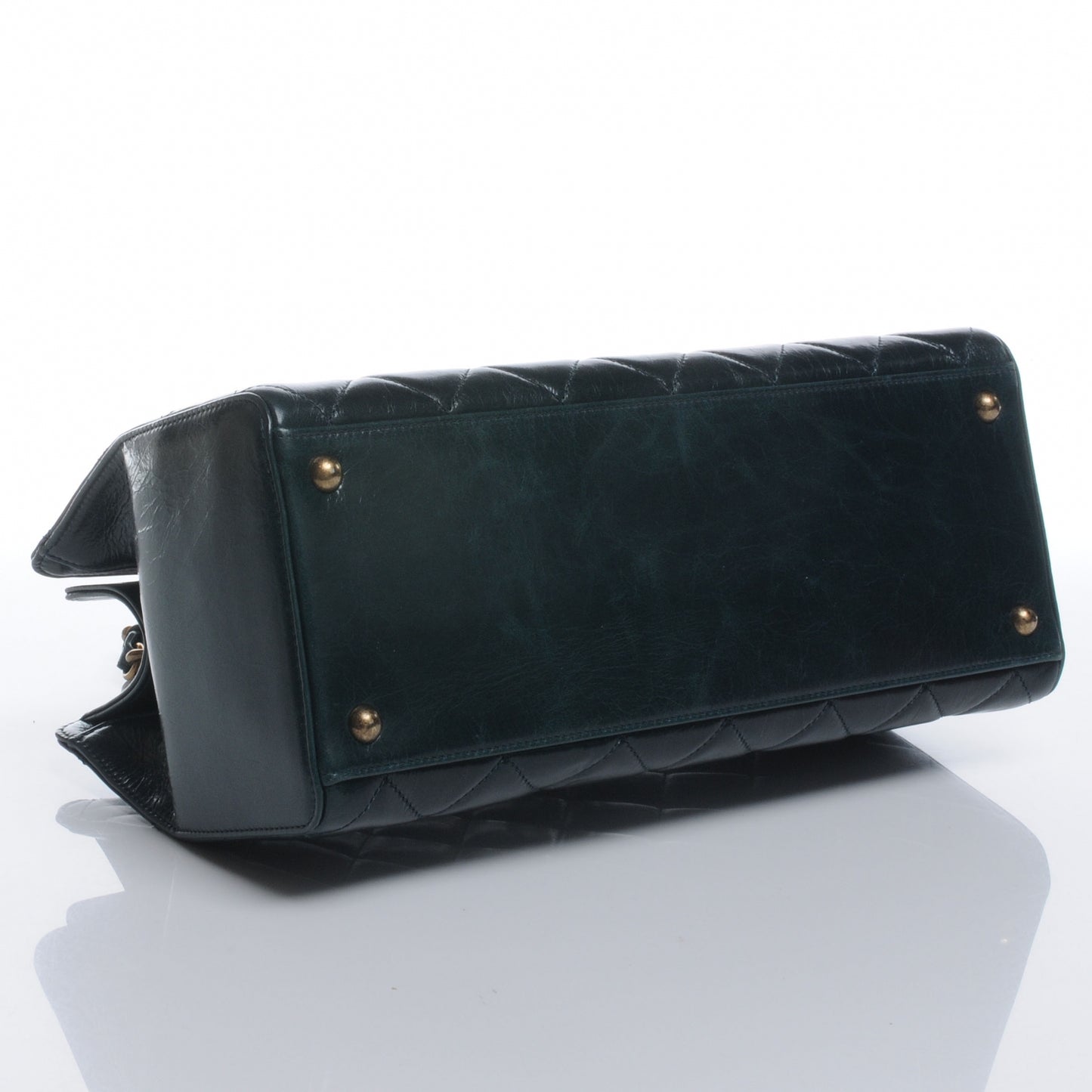 Calfskin Perfect Edge Tote Dark Green