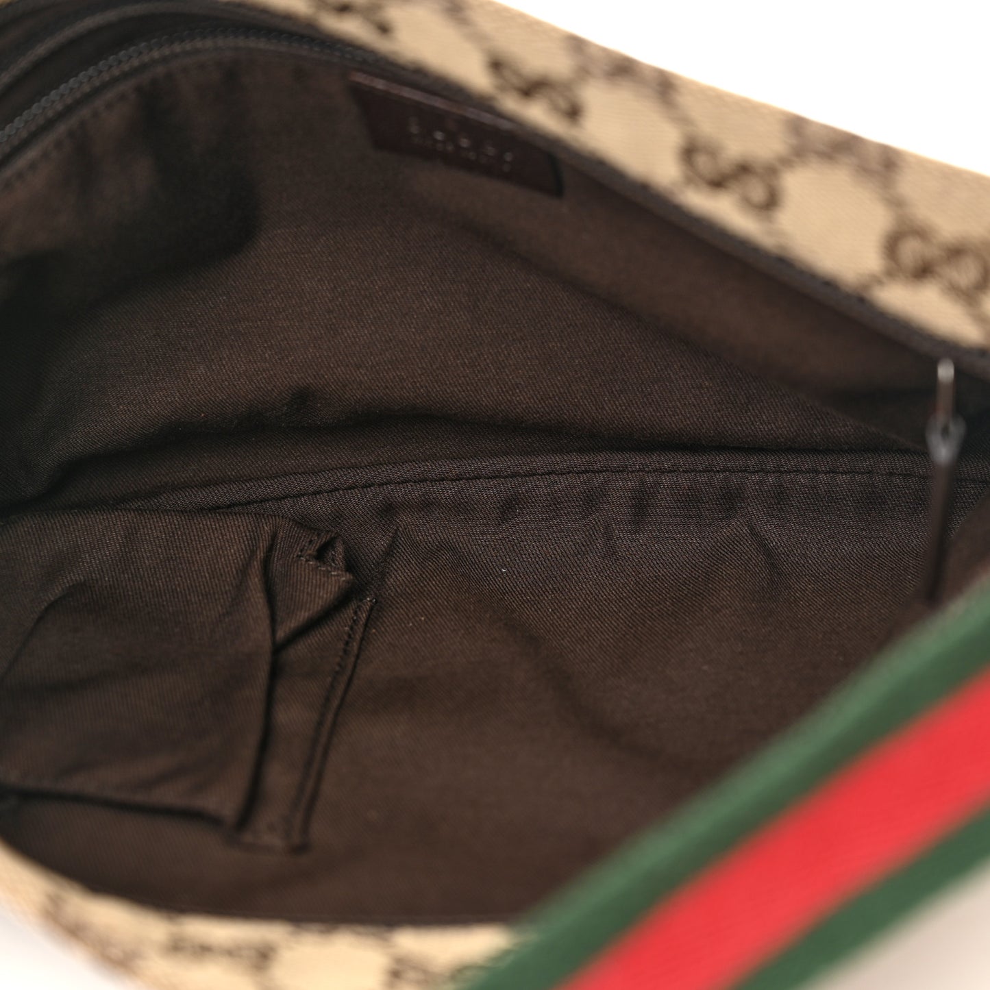 Monogram Web Small Flat Messenger Crossbody Dark Brown