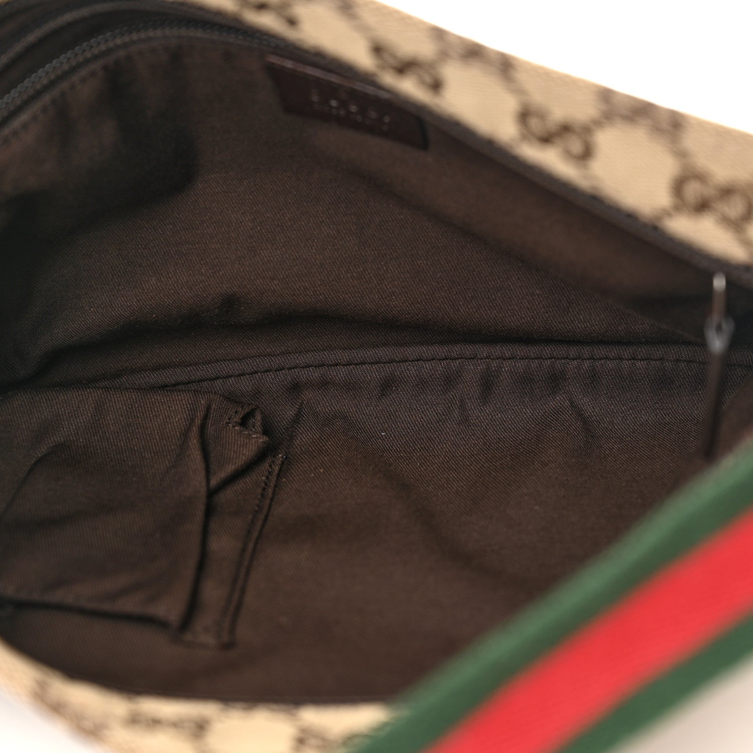 Gucci Monogram Web Small Flat Messenger Crossbody Dark Brown 5 of 10