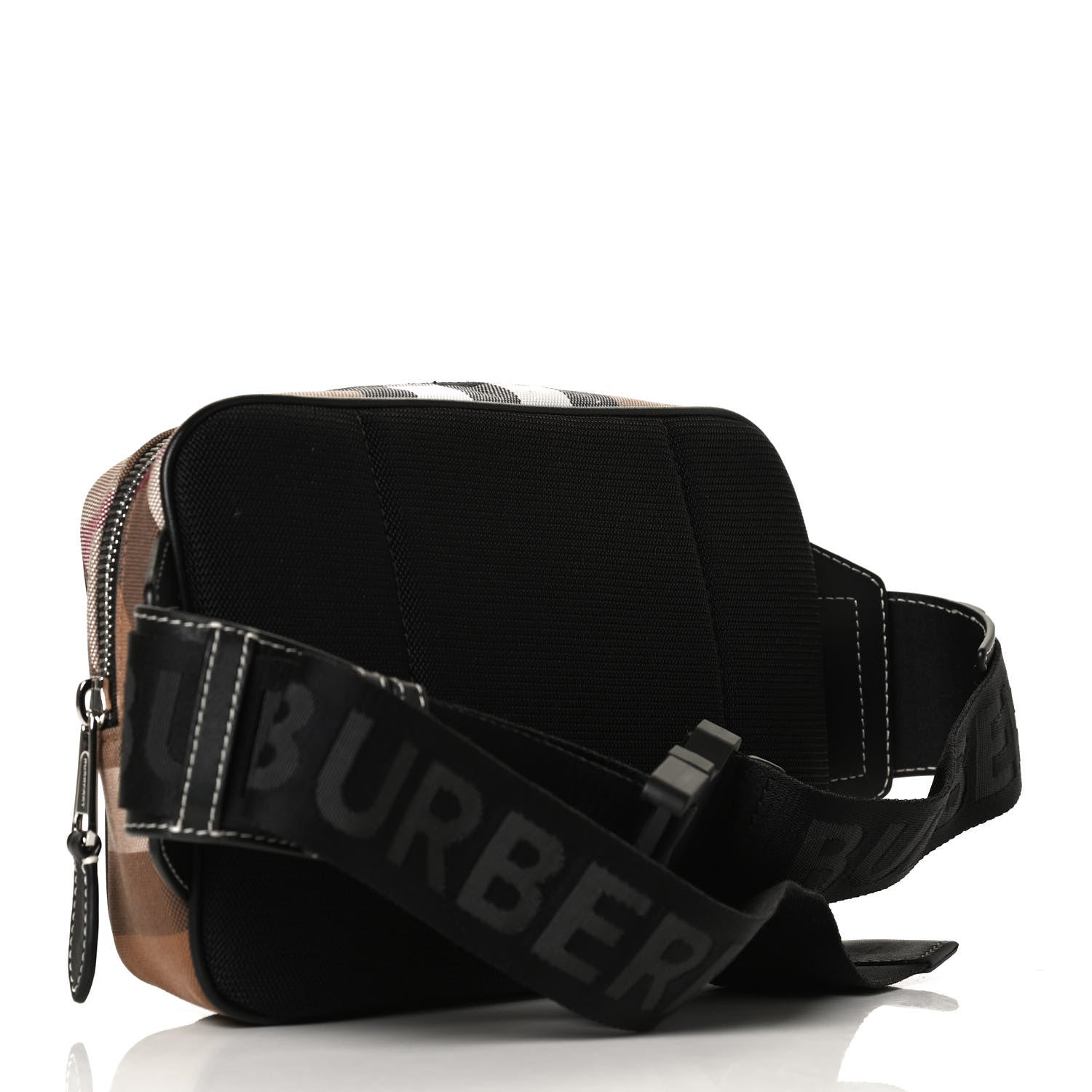 Burberry Cotton Calfskin Check Print Belt Bag Light Brown 2 of 11