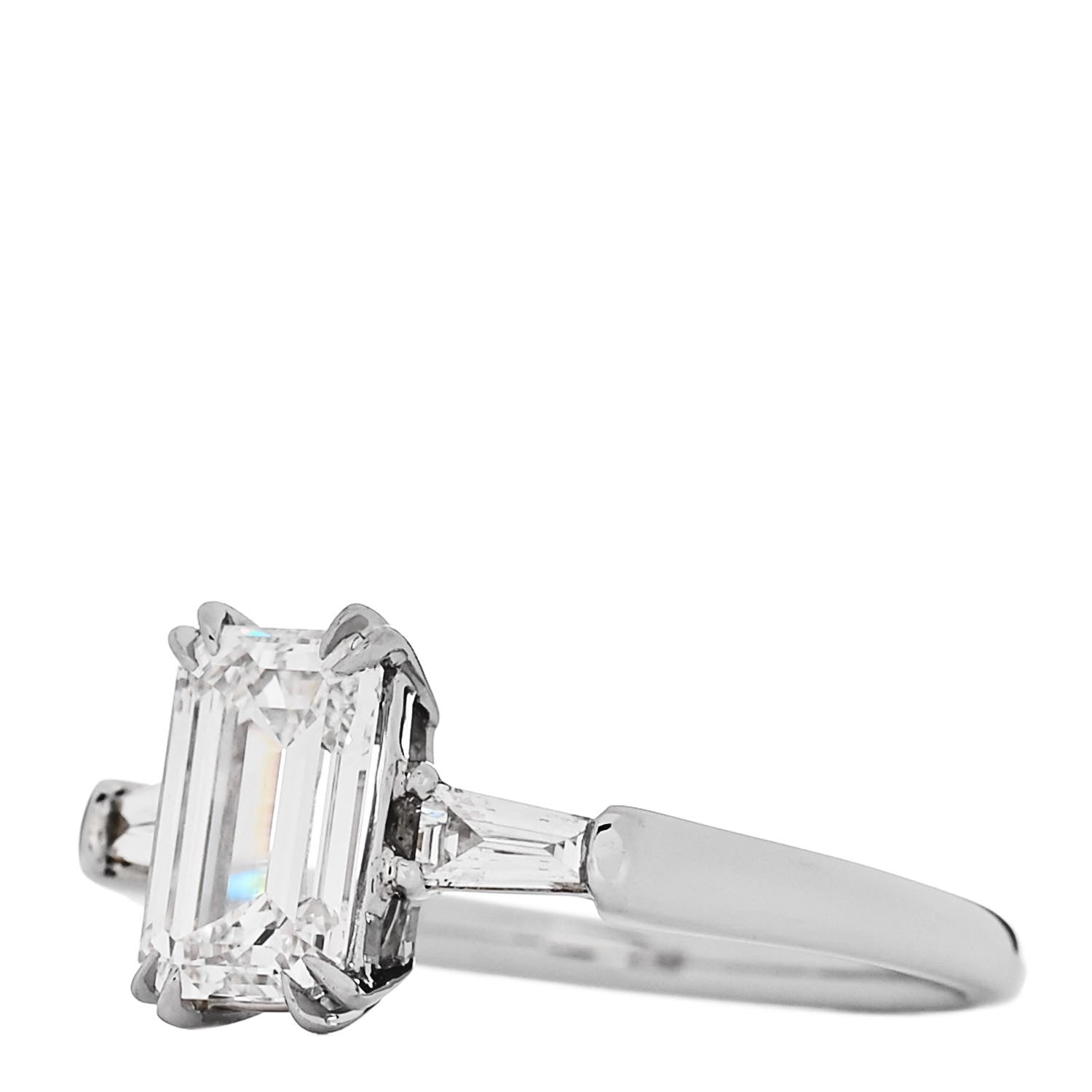 Parker & West by FASHIONPHILE Platinum Diamond 1.157ct Emerald Cut Tapered Baguette Engagement Ring  50 5.25 3 of 10