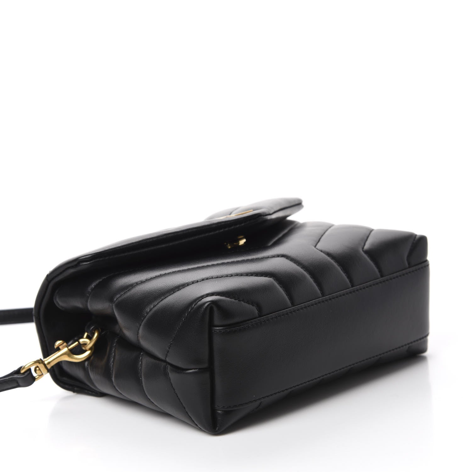 Saint Laurent Calfskin Y Quilted Monogram Toy Loulou Crossbody Bag Black 4 of 12