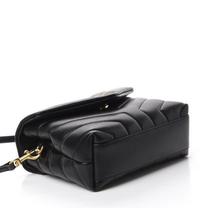 Saint Laurent Calfskin Y Quilted Monogram Toy Loulou Crossbody Bag Black 4 of 12