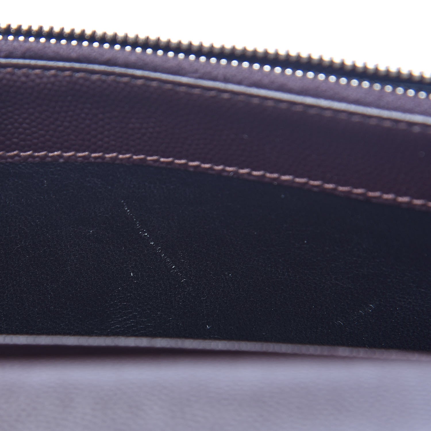 Saint Laurent Grain De Poudre Matelasse Chevron Monogram Envelope Chain Wallet Dark Brown 9 of 9