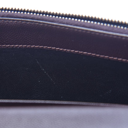 Saint Laurent Grain De Poudre Matelasse Chevron Monogram Envelope Chain Wallet Dark Brown 9 of 9