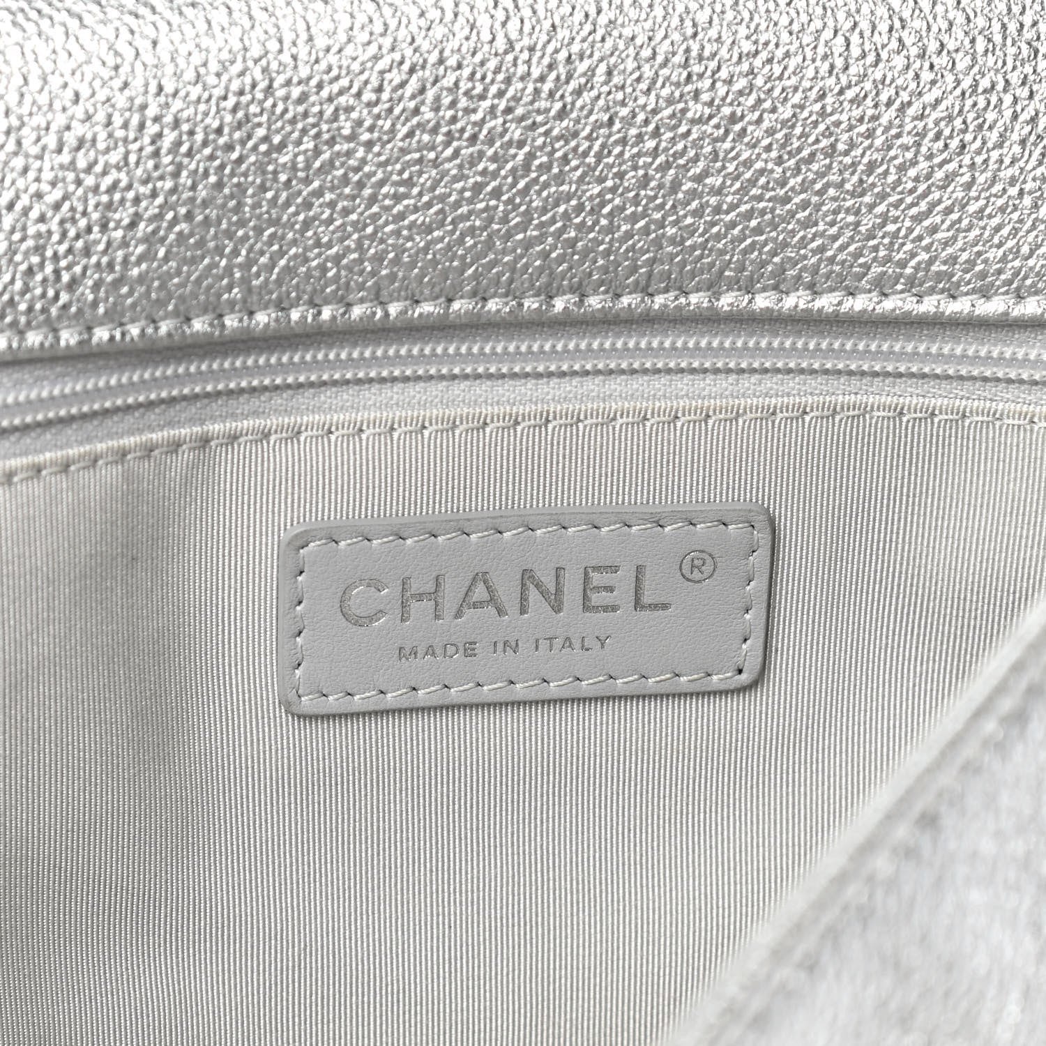 Chanel Metallic Grained Calfskin Quilted Large Casual Rock Backpack Silver 5 of 12
