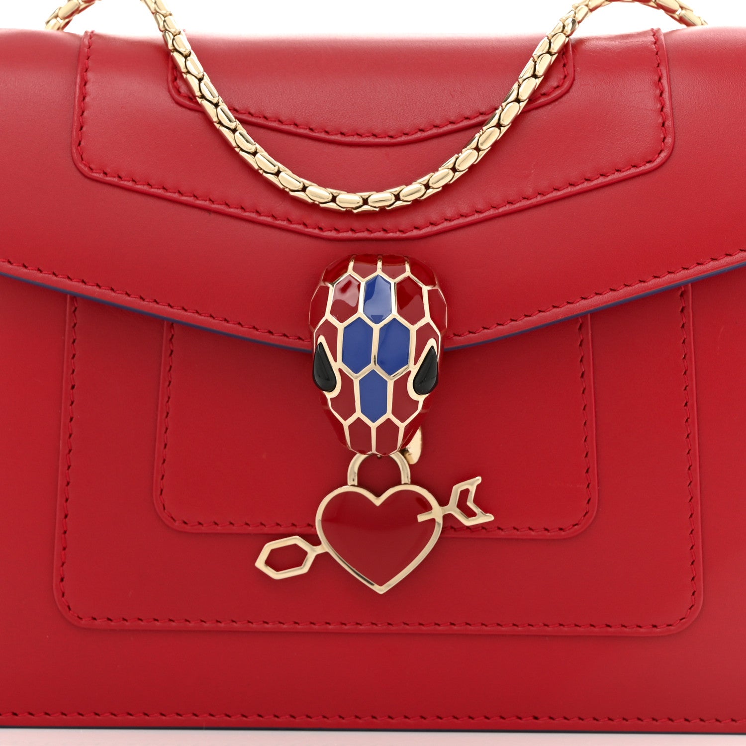 Bulgari Calfskin Serpenti In Love Forever Crossbody Bag Red 8 of 10