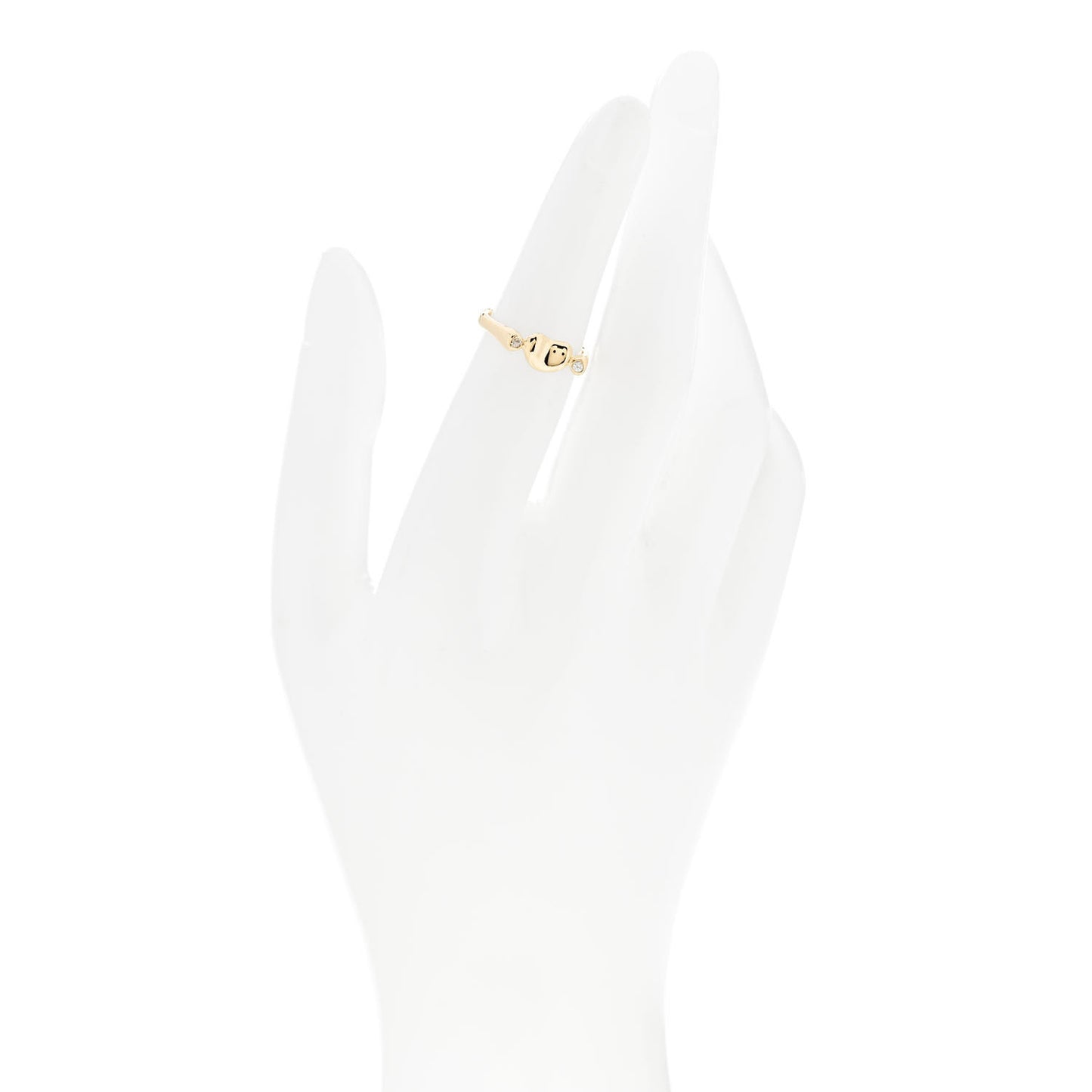 18K Yellow Gold Diamond Elsa Peretti Bean Ring 49 5