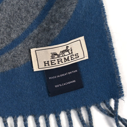 Hermes Cashmere Maillons TGM Scarf Gris Chine Bleu Turquin 3 of 4