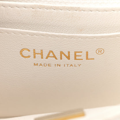 Chanel Lambskin Quilted Mini Rectangular Flap White 6 of 14
