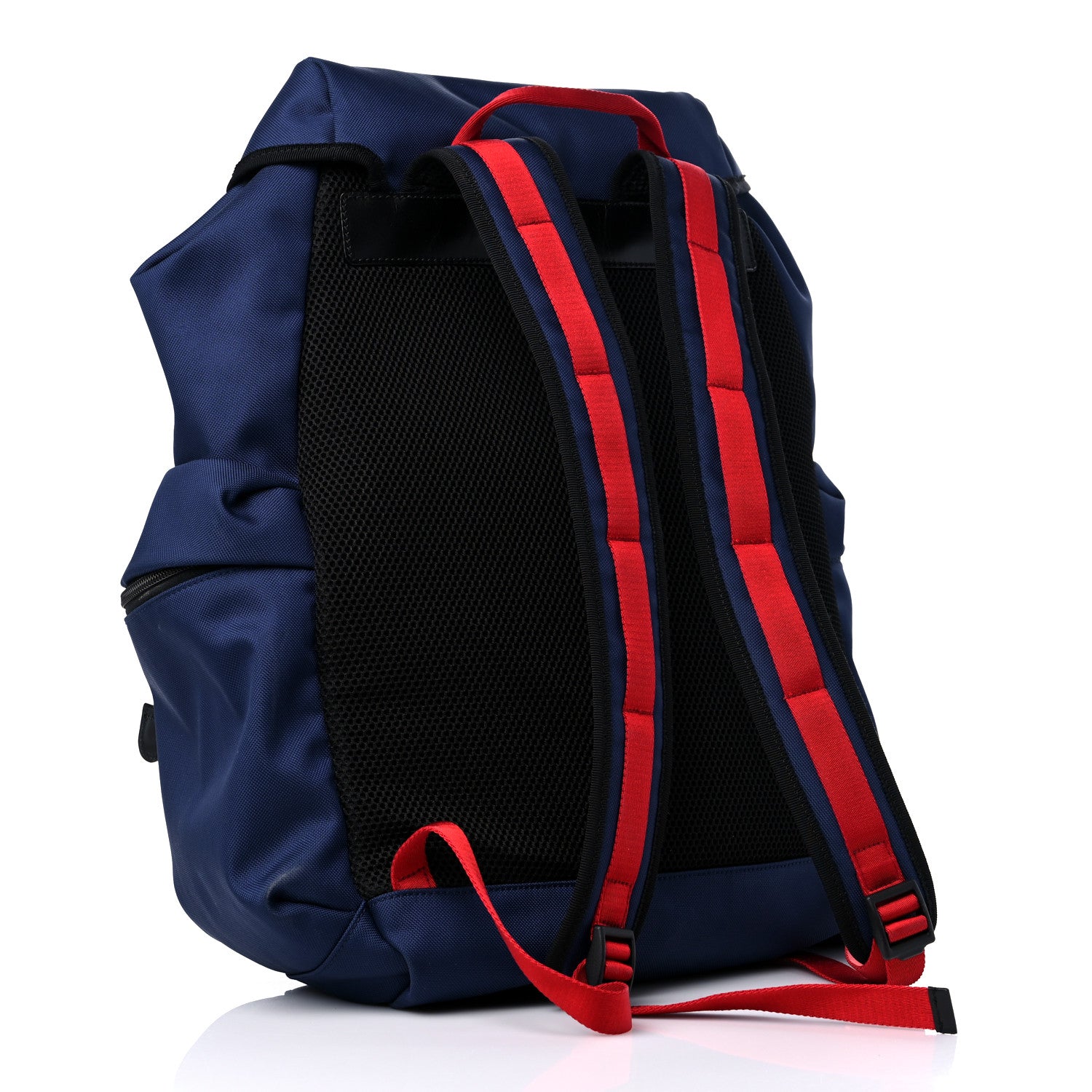 Gucci Techno Canvas Web Double Buckle Backpack Blue 3 of 11