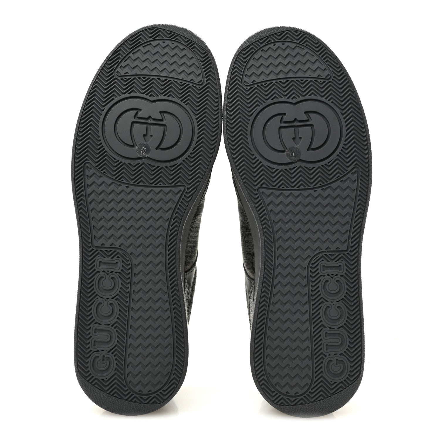 Gucci Textured Dollar Calfskin GG Supreme Monogram Mens Chunky Sneakers 10 Graphite Grey Black Grey 6 of 9