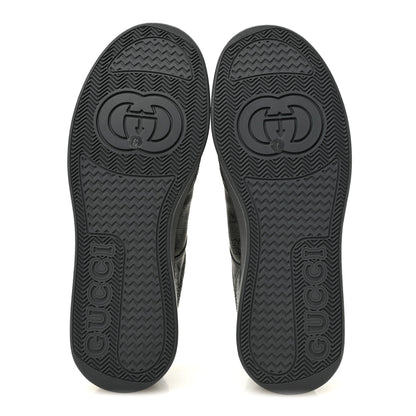 Gucci Textured Dollar Calfskin GG Supreme Monogram Mens Chunky Sneakers 10 Graphite Grey Black Grey 6 of 9
