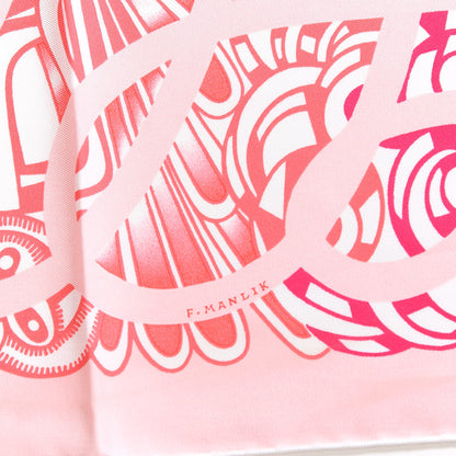 Hermes Silk Reverie Solitaire Scarf 90 Rose Pale Bleu Fuchsia 4 of 10